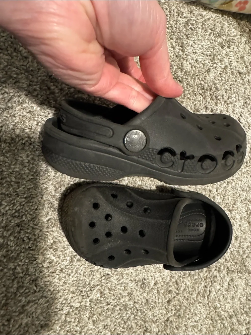 Used Baya Black Crocs Toddler Boy Girls C9 Small Kids 9 Summer shoes